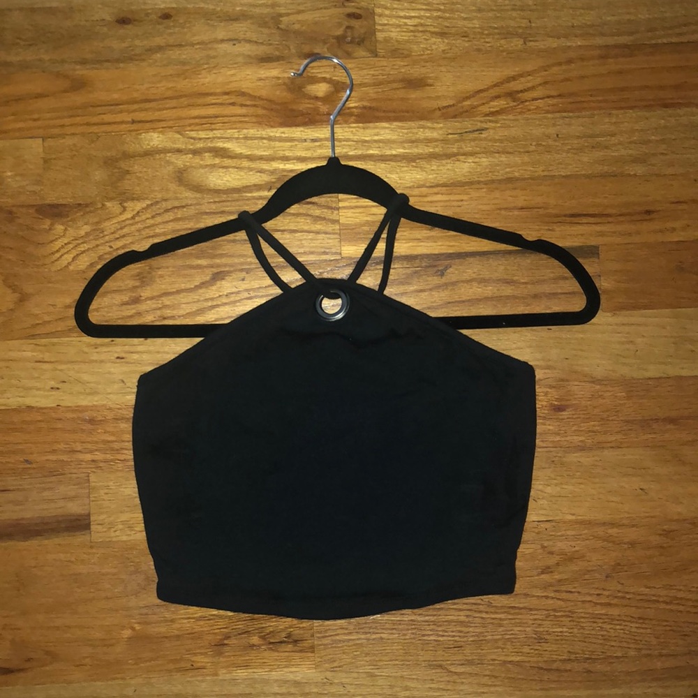 New Crossed Halter Crop Top